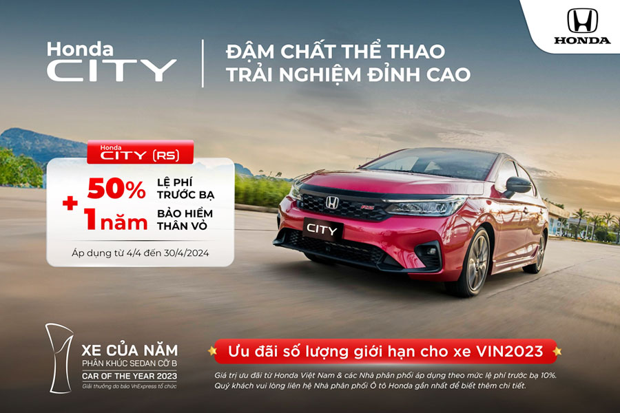 Khuyến mãi tháng 4 xe Honda City (Đại lý Honda Cần Thơ)