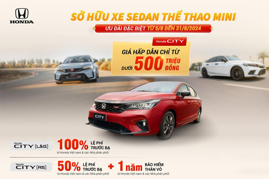 Ưu đãi và khuyến mãi Honda ô tô Cần Thơ (tháng 8)