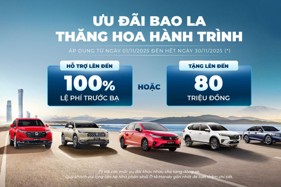 Ưu đãi tháng 11/2025 tại Đại lý Honda ô tô Cần Thơ