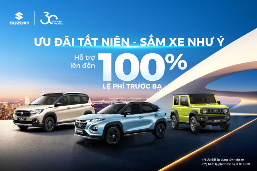 Tháng 12/2025: Suzuki ưu đãi tới 95 triệu đồng