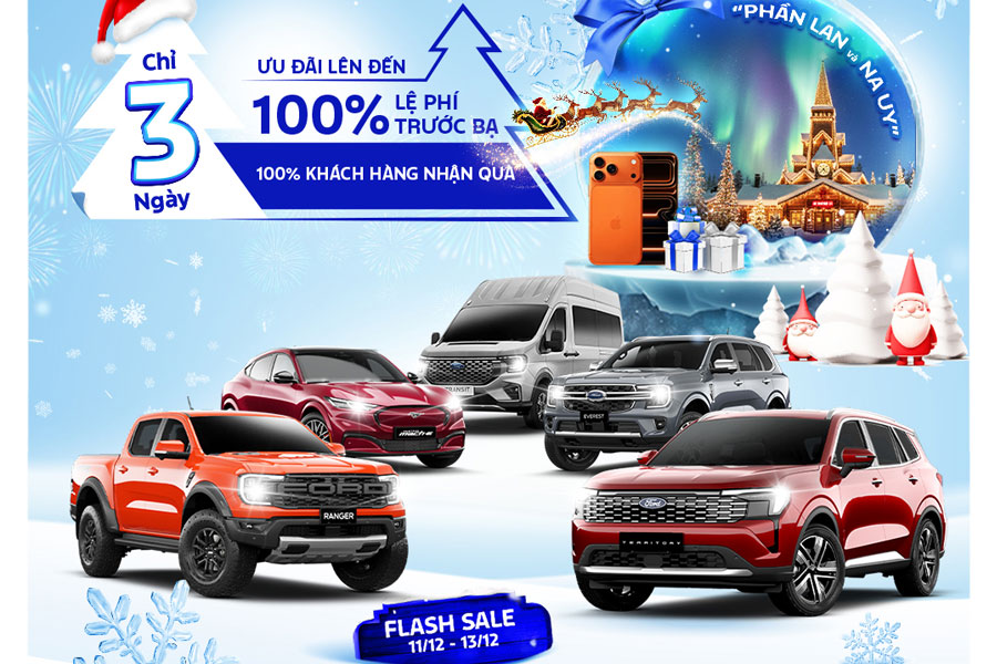 Ưu đãi lớn tháng 12 tại Ford Cần Thơ: Mua xe trúng tour Bắc Âu