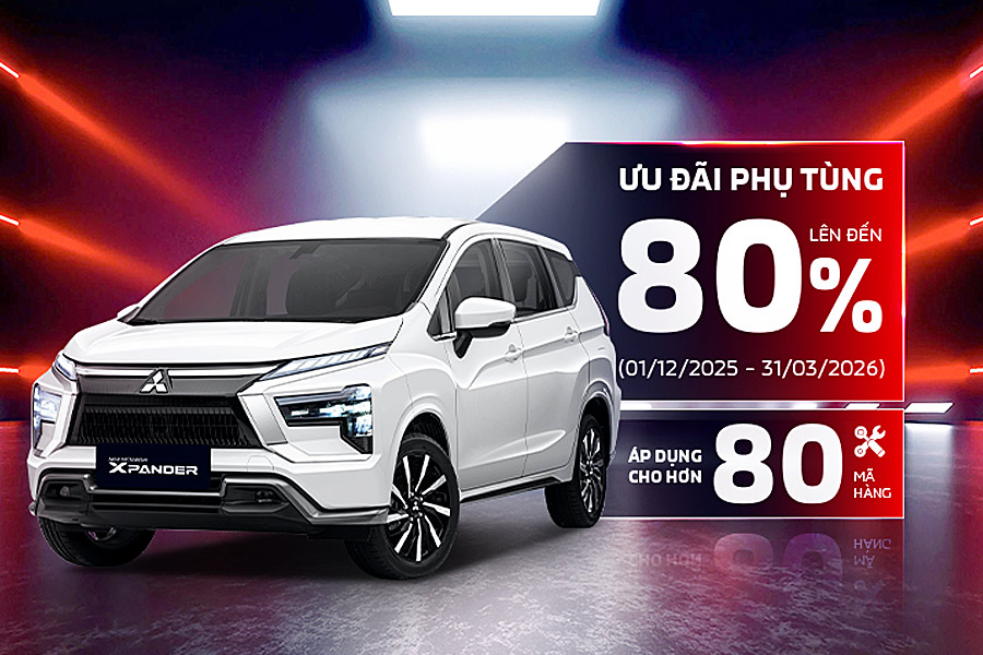 Mitsubishi Xpander: Ưu đãi 80% phụ tùng chính hãng