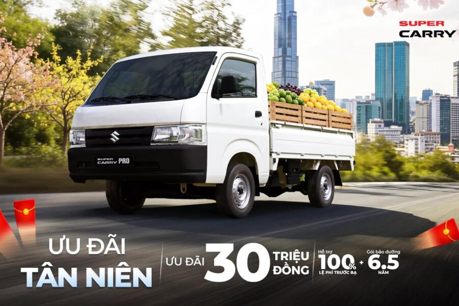 Suzuki Carry Pro: Ưu đãi 100% lệ phí trước bạ tháng 01/2026