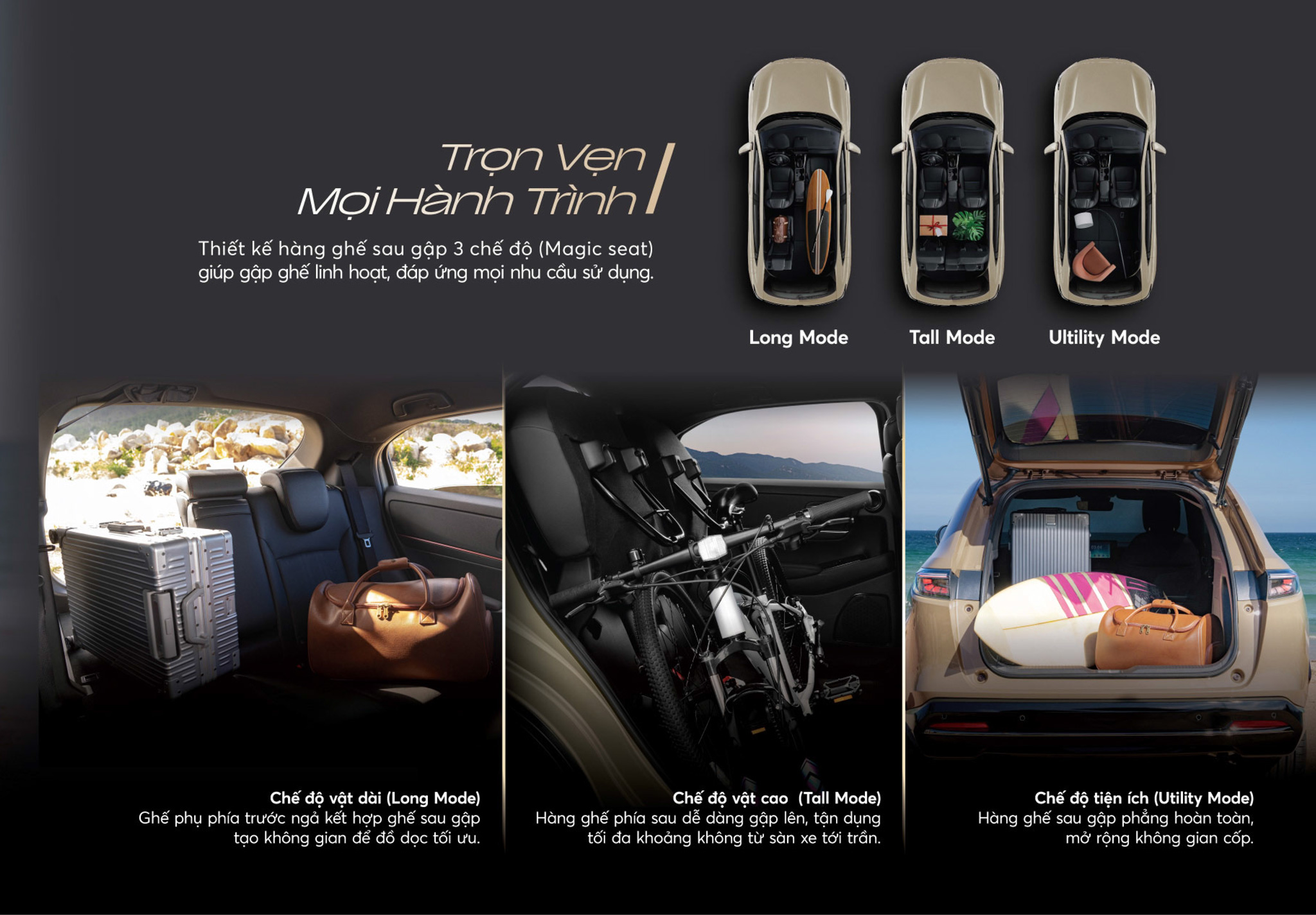 Honda HR-V 2026 — hàng ghế sau rộng rãi với Magic Seat linh hoạt