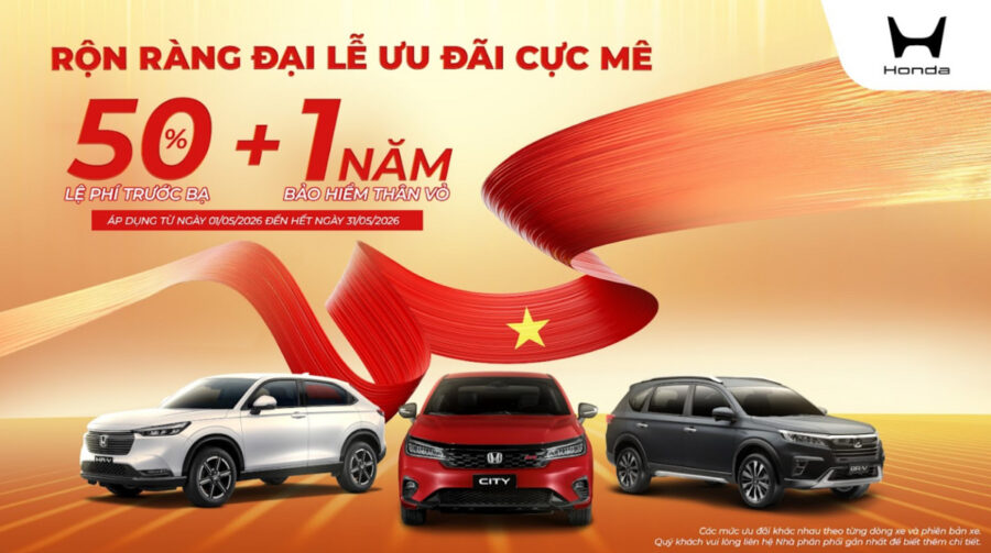 Honda Việt Nam ưu đãi 50% lệ phí trước bạ tháng 5/2026
