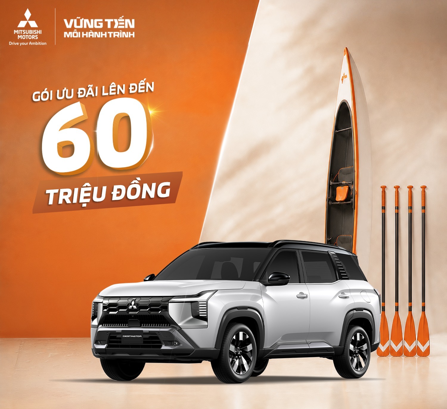 Mitsubishi Destinator khuyến mãi tháng 6/2026 - ưu đãi lên đến 60 triệu đồng
