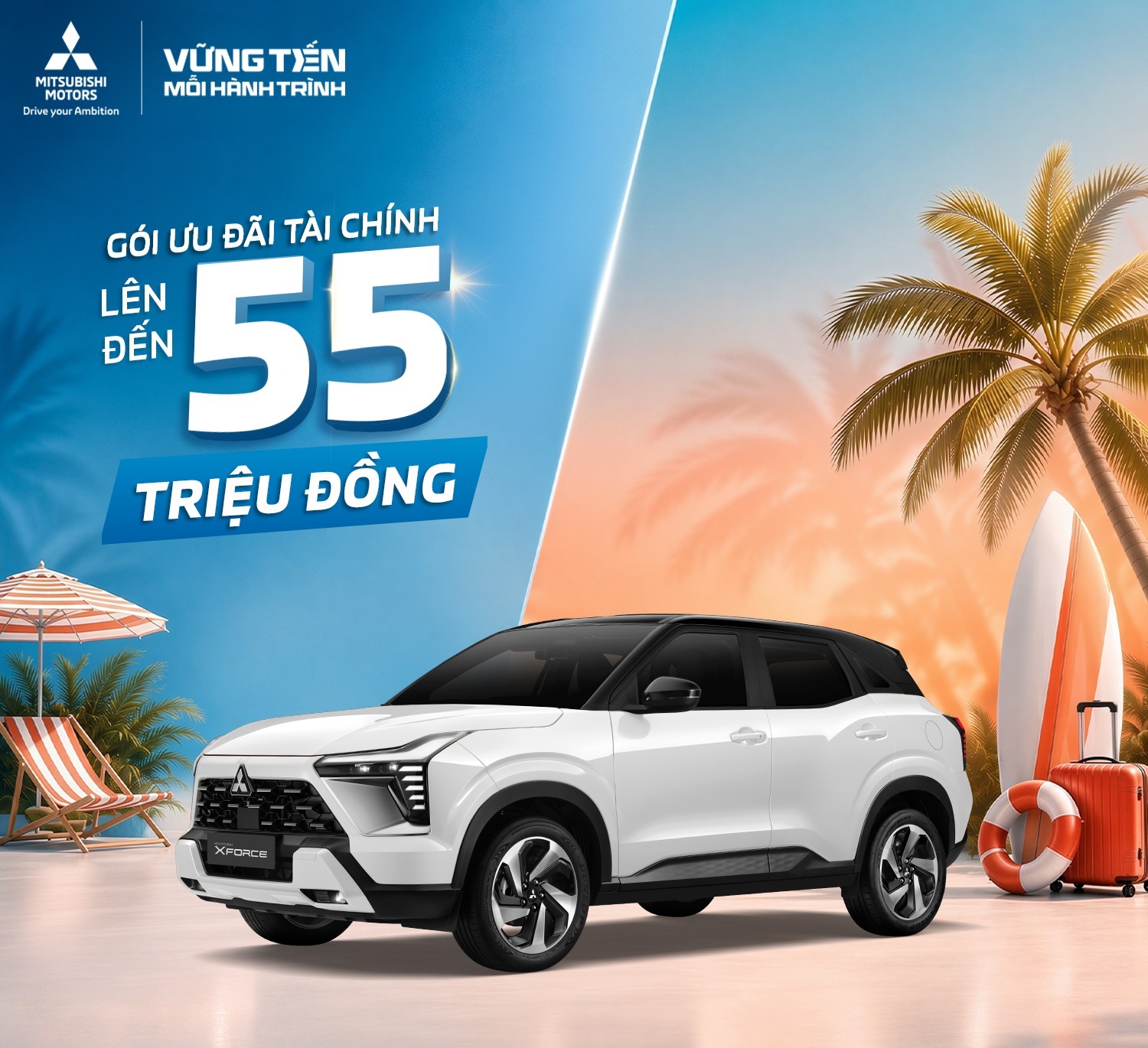 Mitsubishi Xforce khuyến mãi tháng 6/2026 - ưu đãi tài chính lên đến 55 triệu đồng