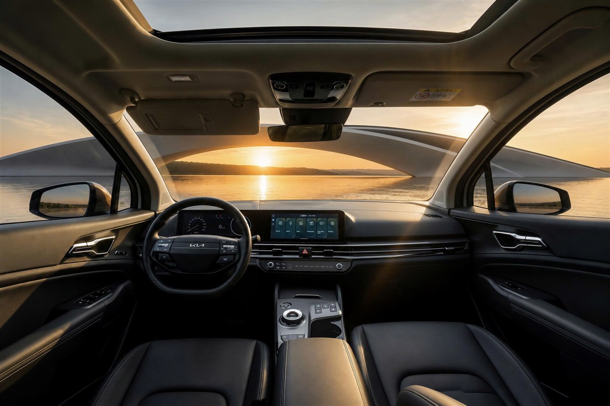 Không gian nội thất Kia New Sportage Hybrid với màn hình cong Panoramic