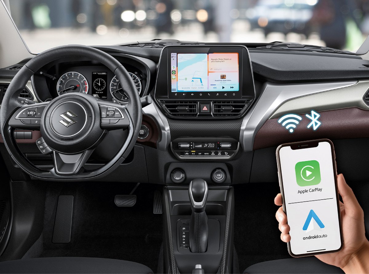 Bảng táp-lô Suzuki Fronx với màn hình 9 inch kết nối Apple CarPlay
